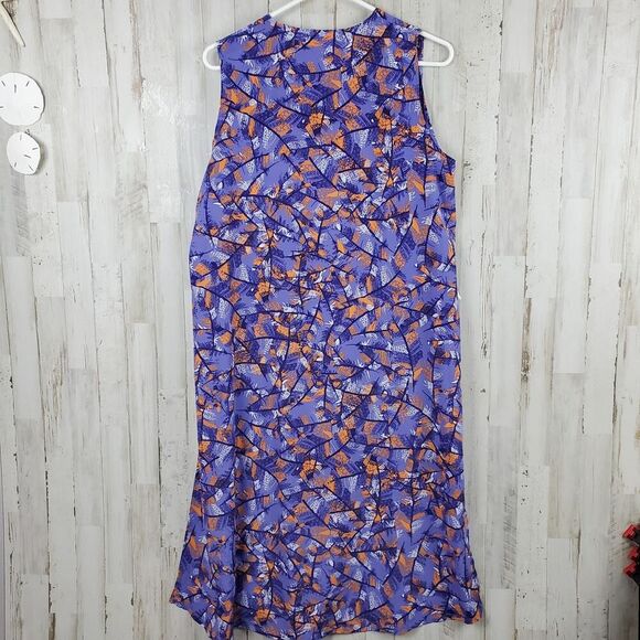 LuLaRoe Joy Duster Vest Purple Orange Size Medium - Picture 2 of 8